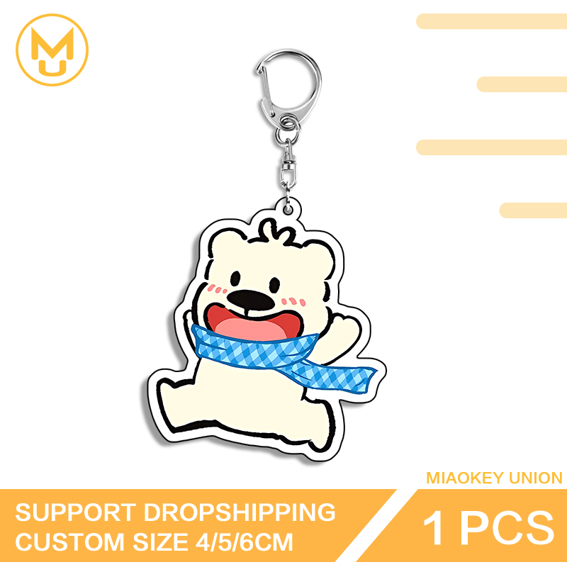 Resin Art Keychain Design - Cute Run Bear Eye Catching Edgy