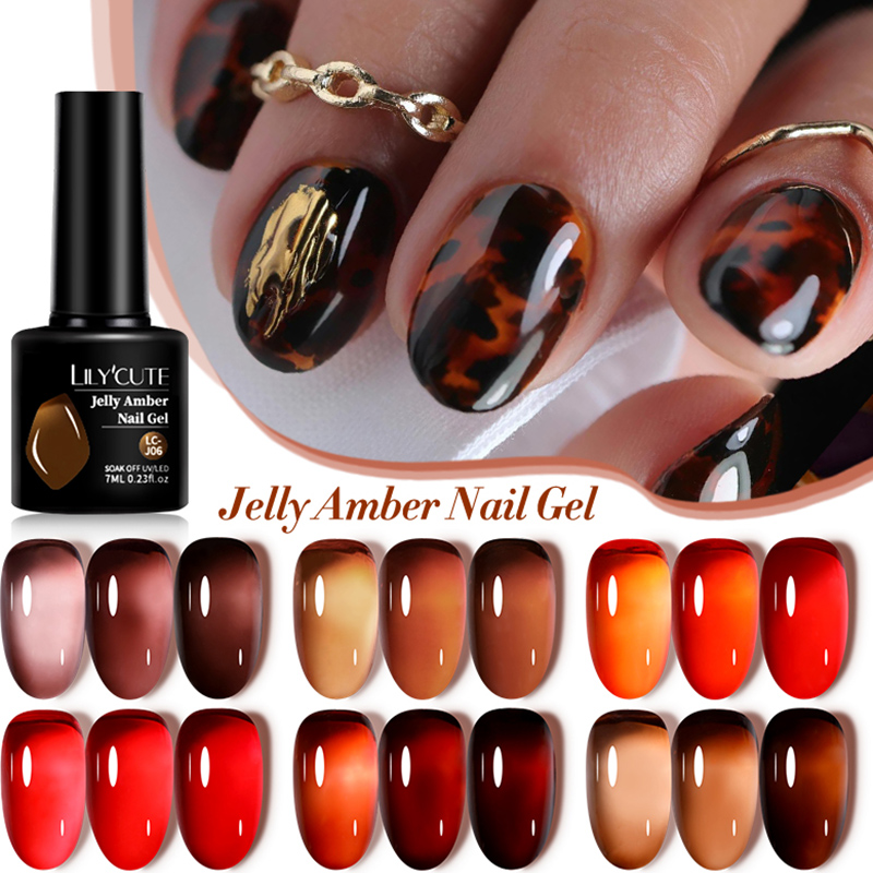 Resin Art Varnish - LILYCUTE 7ML Jelly Amber Gel Nail