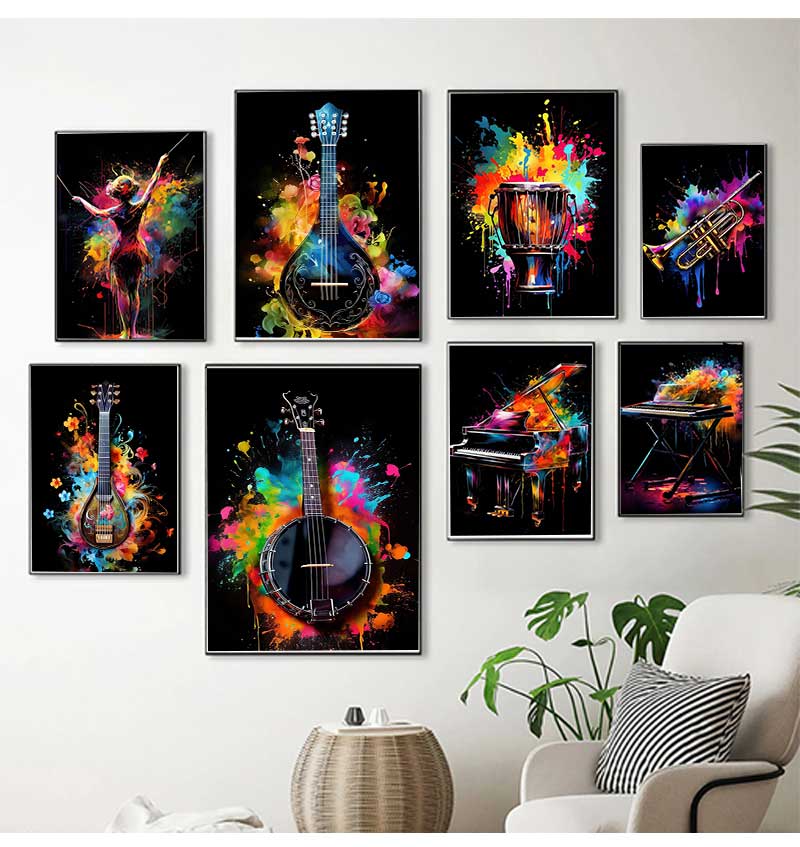 Resin Art Studio - Classic Fashion Instruments Piano Guitar Music