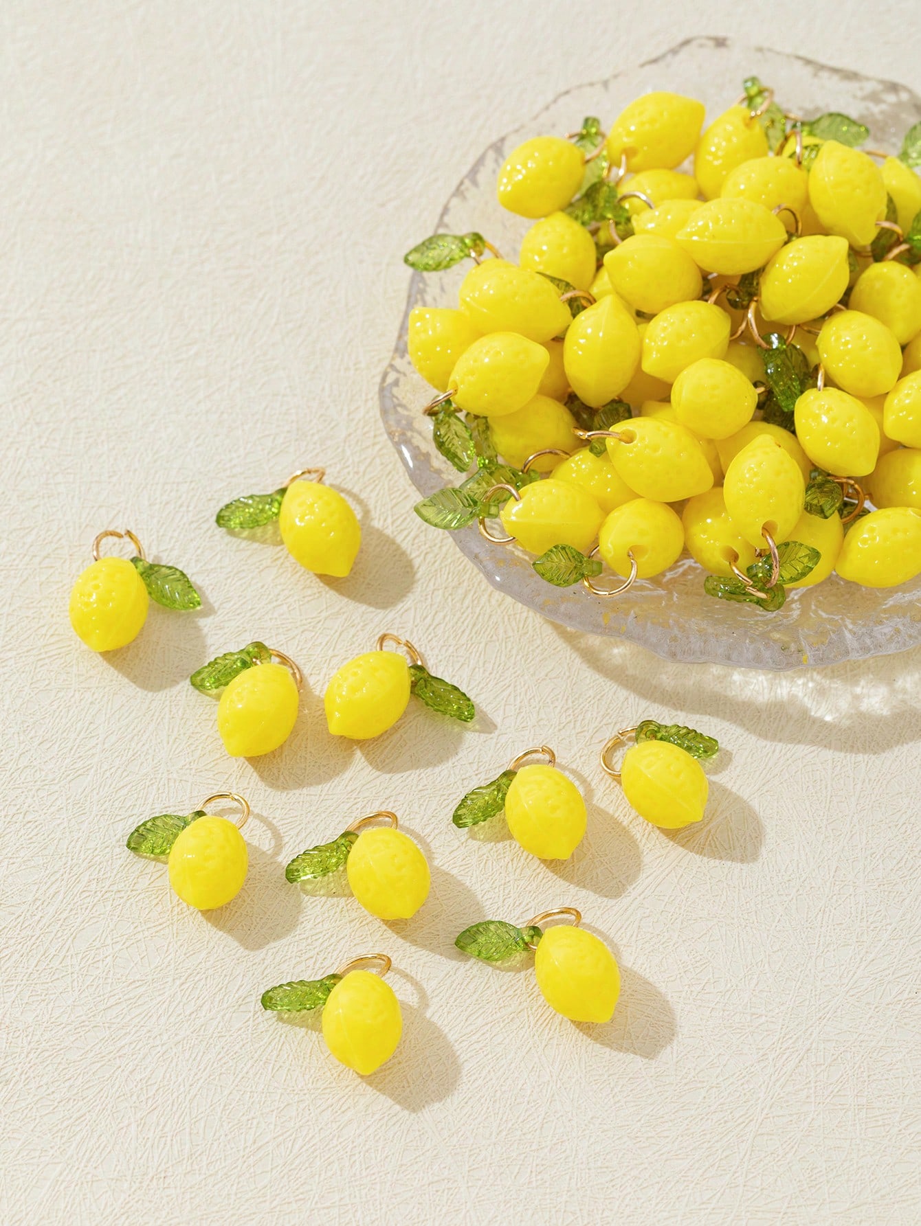 Resin Art And Craft - 10Pcs 3D Lemon Resin Charms Pendants