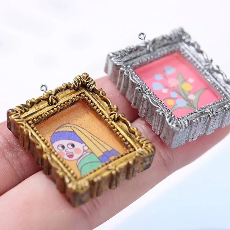 Resin Art Pendant - 10Pcs Flatback Cabochon Vintage Resin Photo