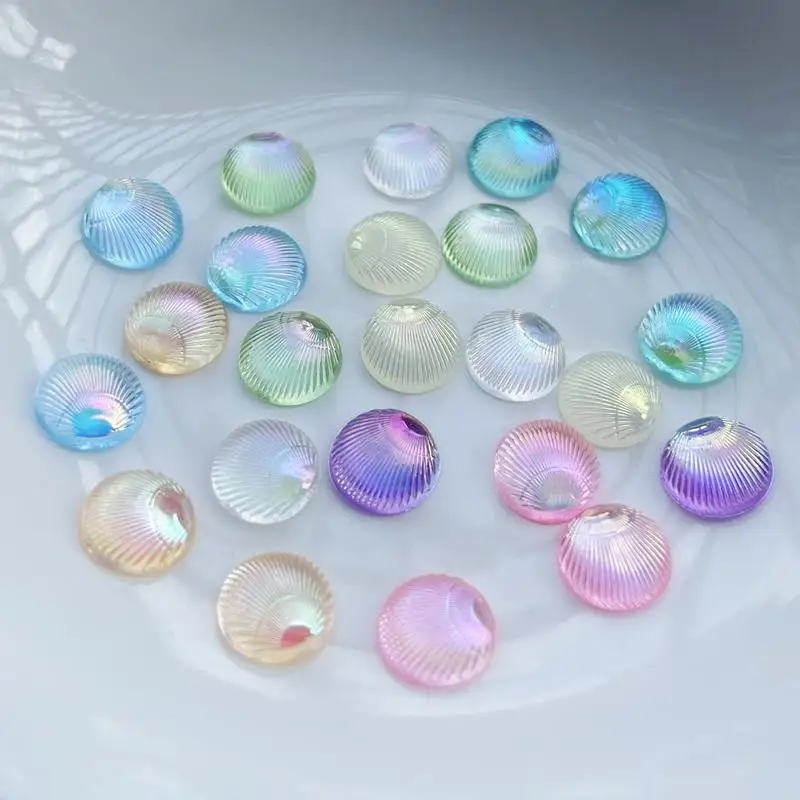 Resin Art Earrings Design - 100pcs Circular shells 3d Jewelry Resin