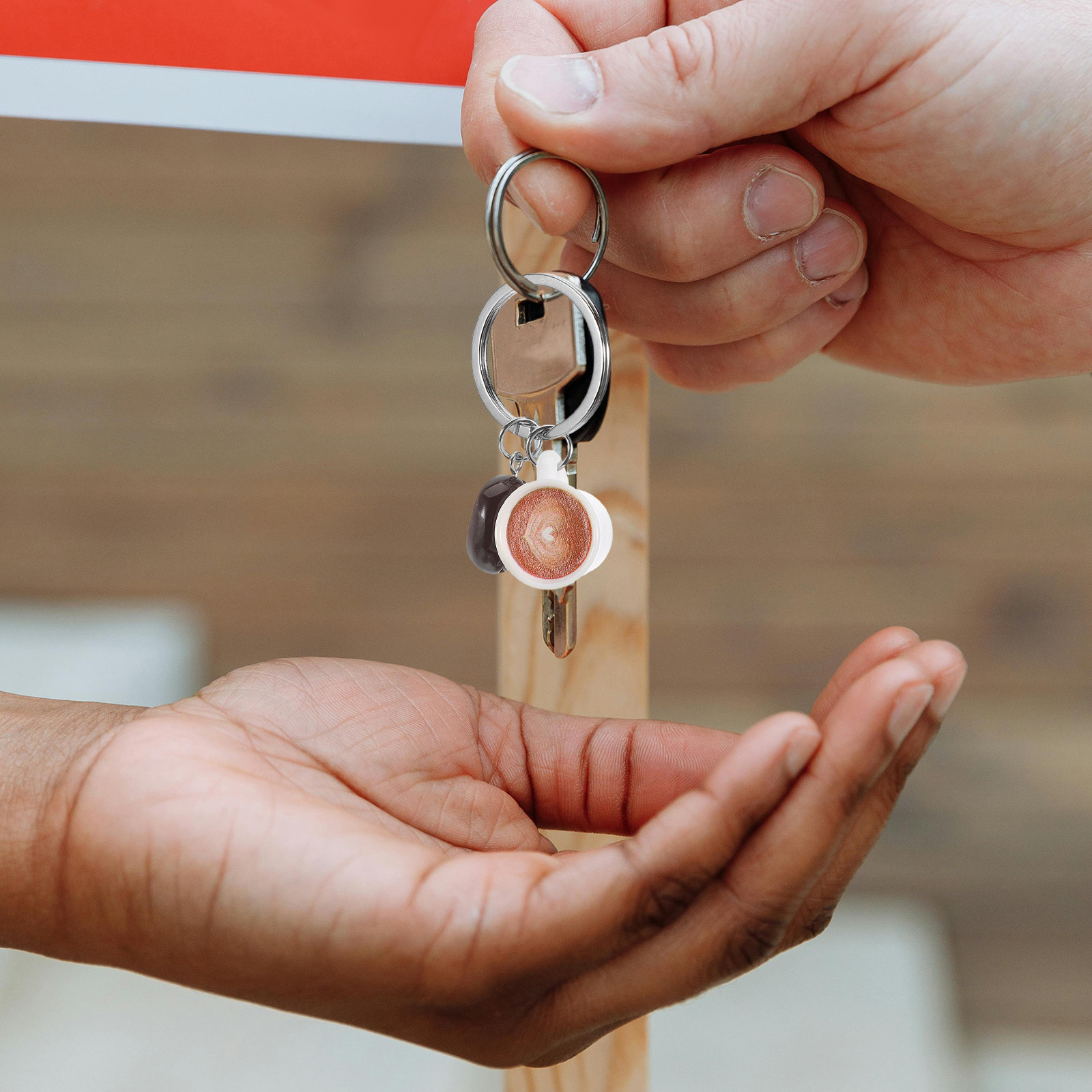 Coffee Bean Keychain Elegant L - Resin Art Keychain Design 评论和价格