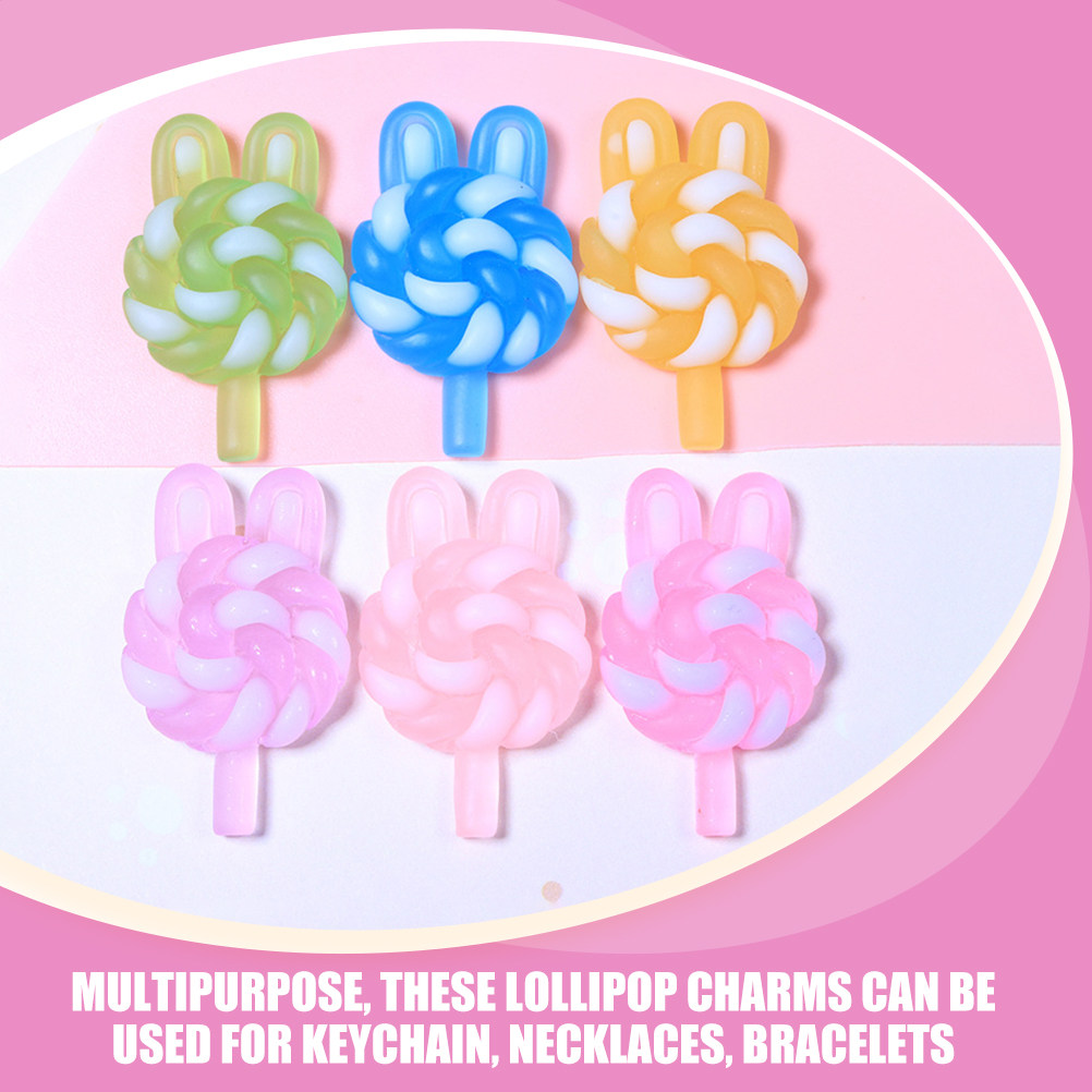 24Pcs Cute Cartoon Lollipop Ch - Resin Art Pendant 评论和价格
