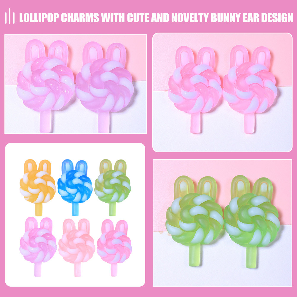 24Pcs Cute Cartoon Lollipop Ch - Resin Art Pendant 评论和价格