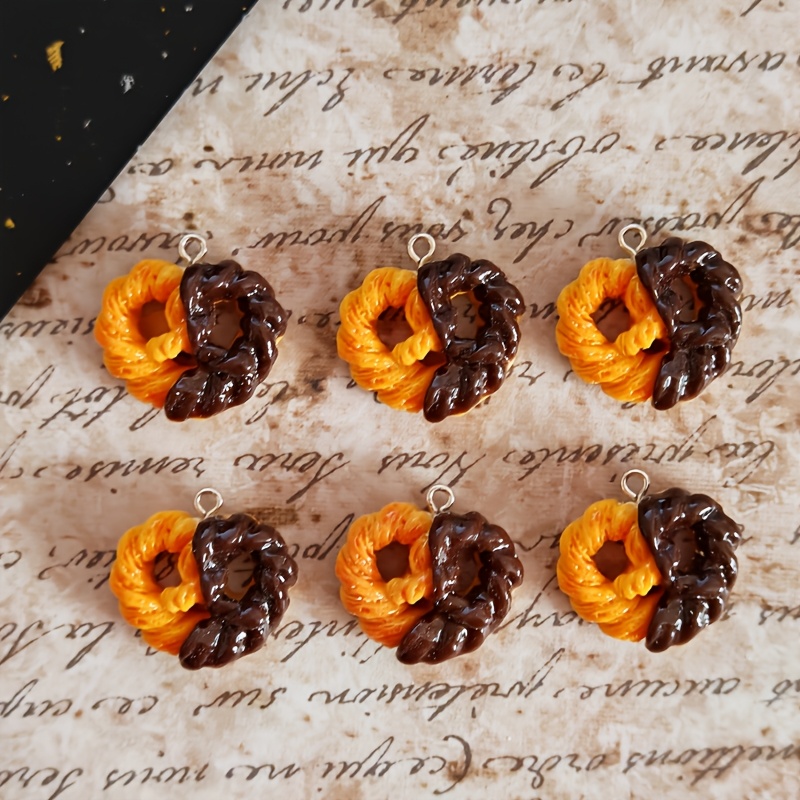 6Pcs Simulation Heart Chocolat - Resin Art Pendant 评论和价格