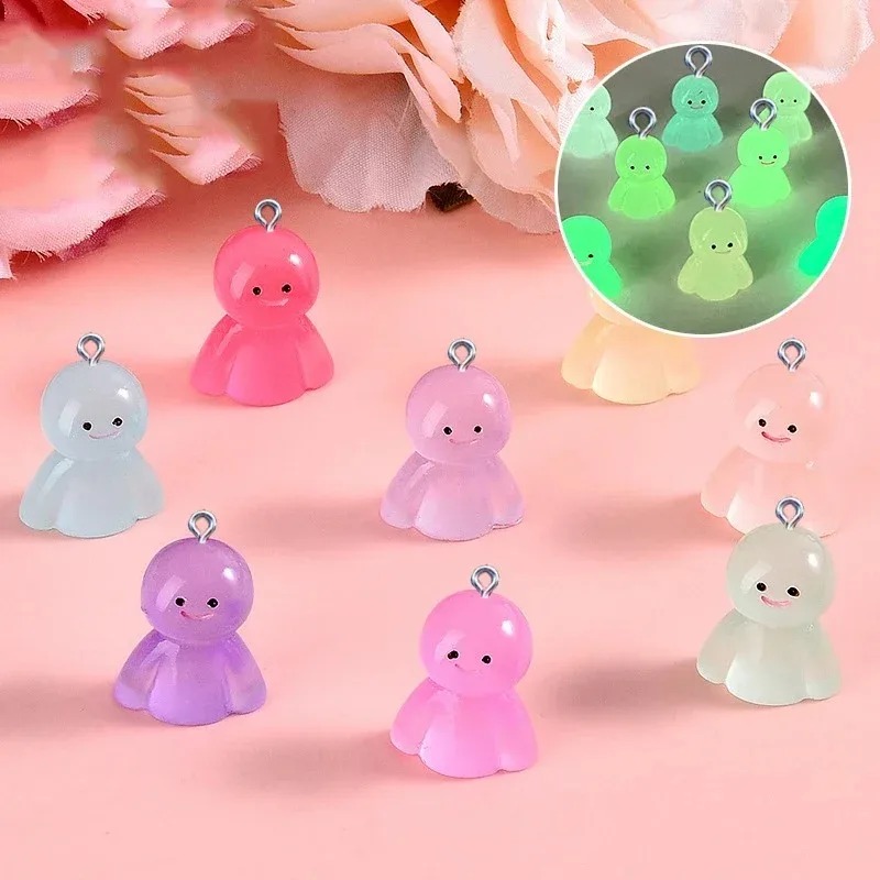 10Pcs Glow In Dark Cartoon Dol - Resin Art And Craft 评论和价格