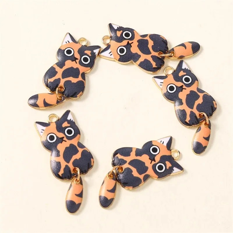 10Pcs 16×39mm Cute Cartoon Cat - Resin Art And Craft 评论和价格