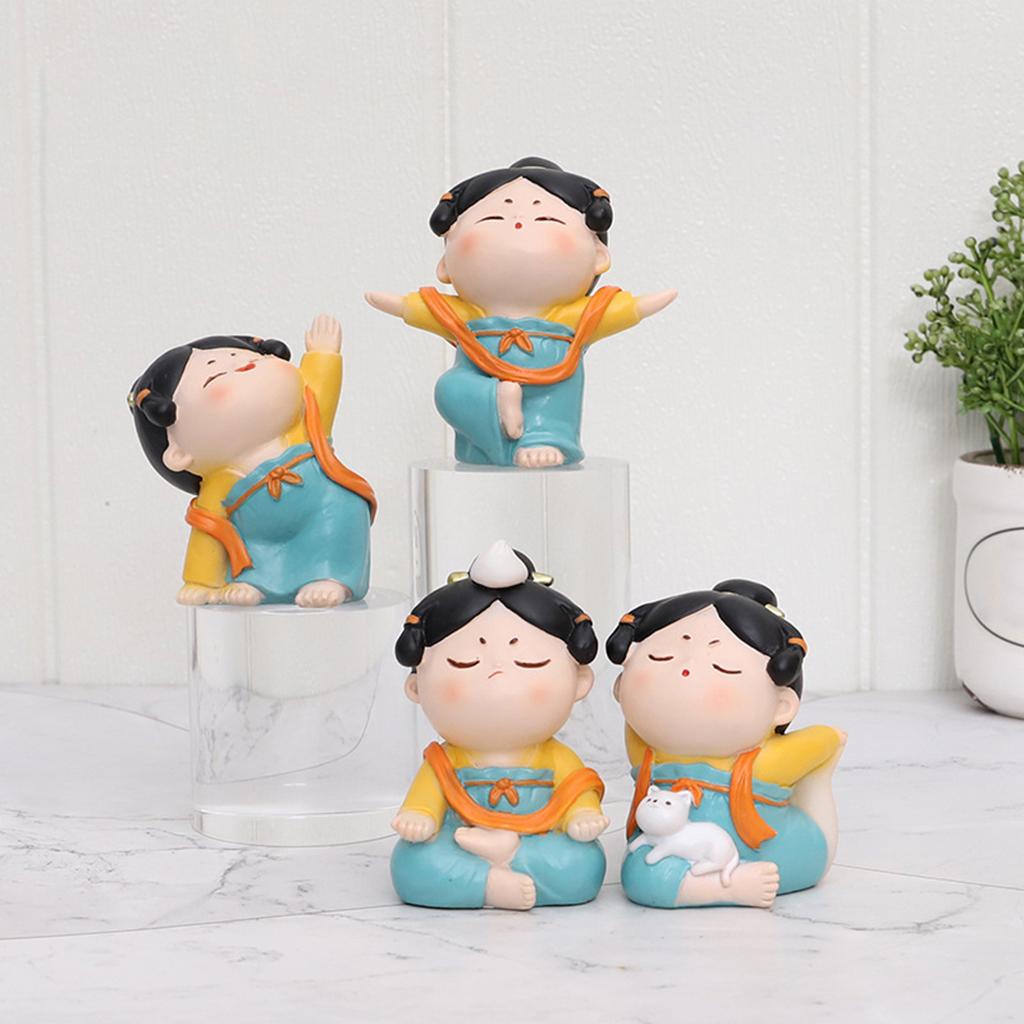 Cute Chinese Lady Yoga Statue  - Resin Art Studio 评论和价格
