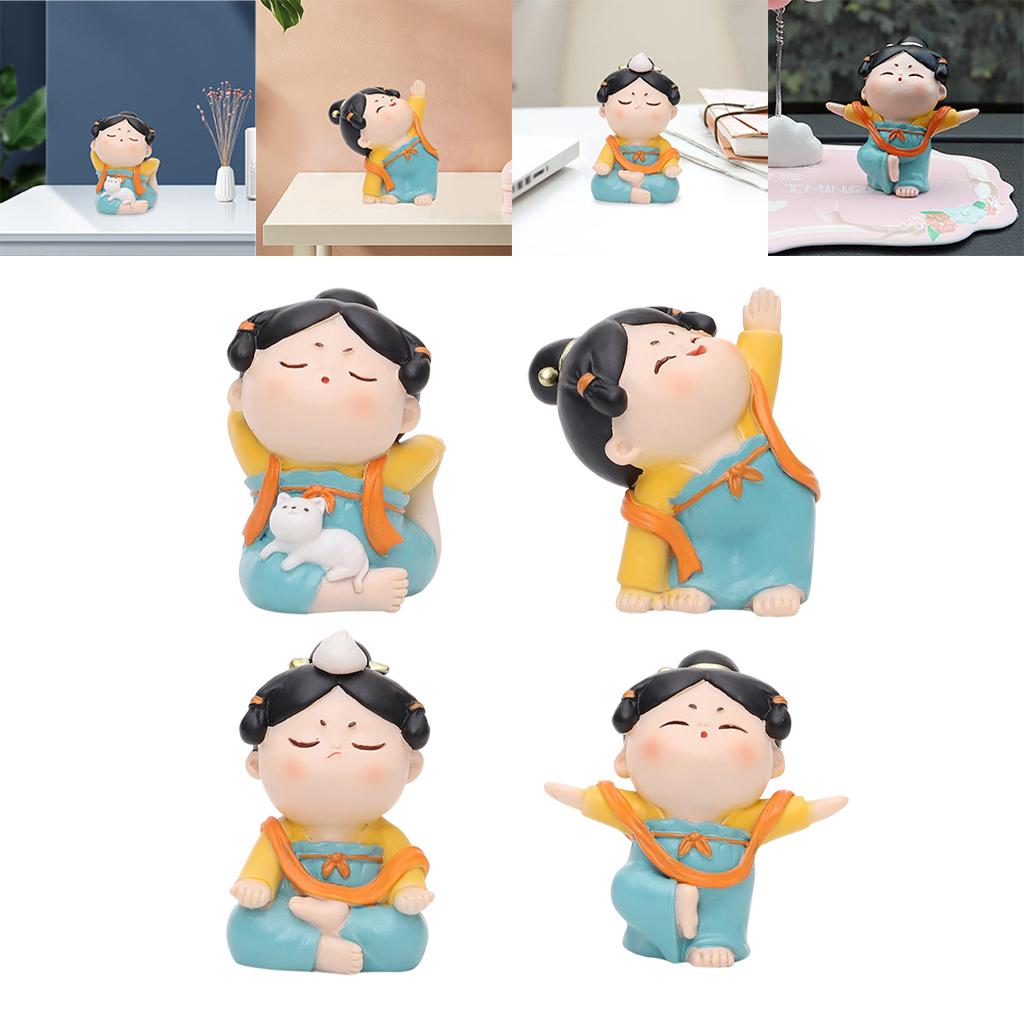 Cute Chinese Lady Yoga Statue  - Resin Art Studio 评论和价格