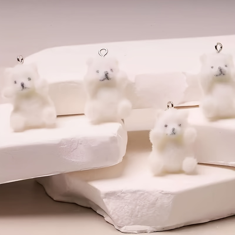 6Pcs Polar Bear Resin Charms C - Resin Art And Craft 评论和价格