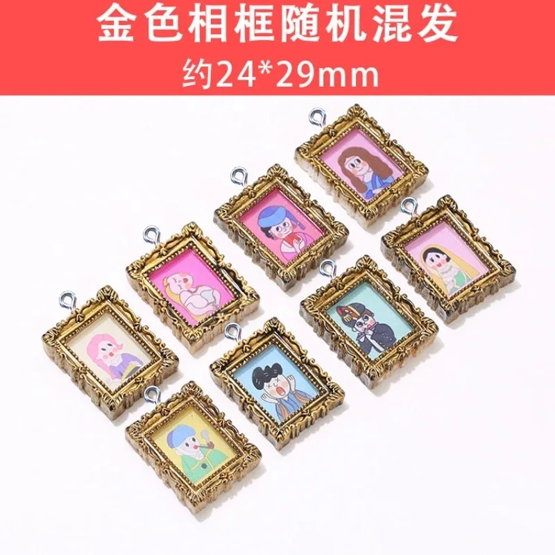 10Pcs Flatback Cabochon Vintag - Resin Art Pendant 评论和价格