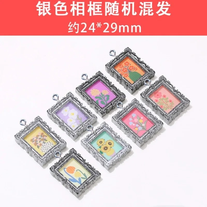 10Pcs Flatback Cabochon Vintag - Resin Art Pendant 评论和价格