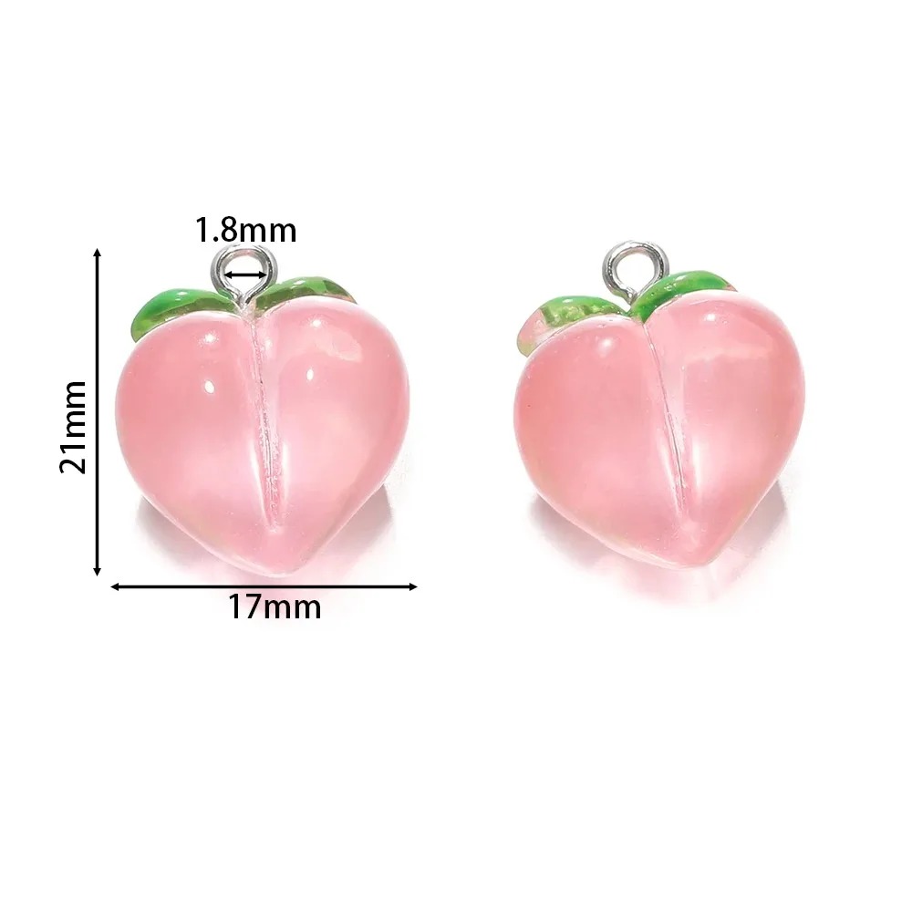 10Pcs Transparent Pink Peach R - Resin Art Pendant 评论和价格
