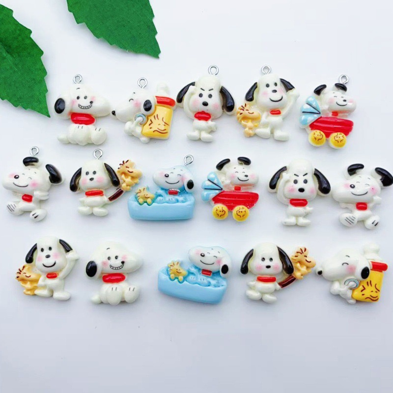12pcs resin cartoon dog pendan - Resin Art Pendant 评论和价格