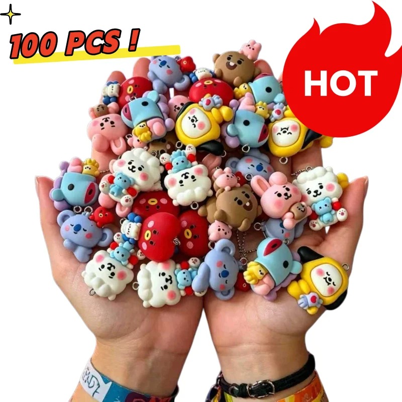 7pcs BT21 Resin Cartoon Charm  - Resin Art Pendant 评论和价格