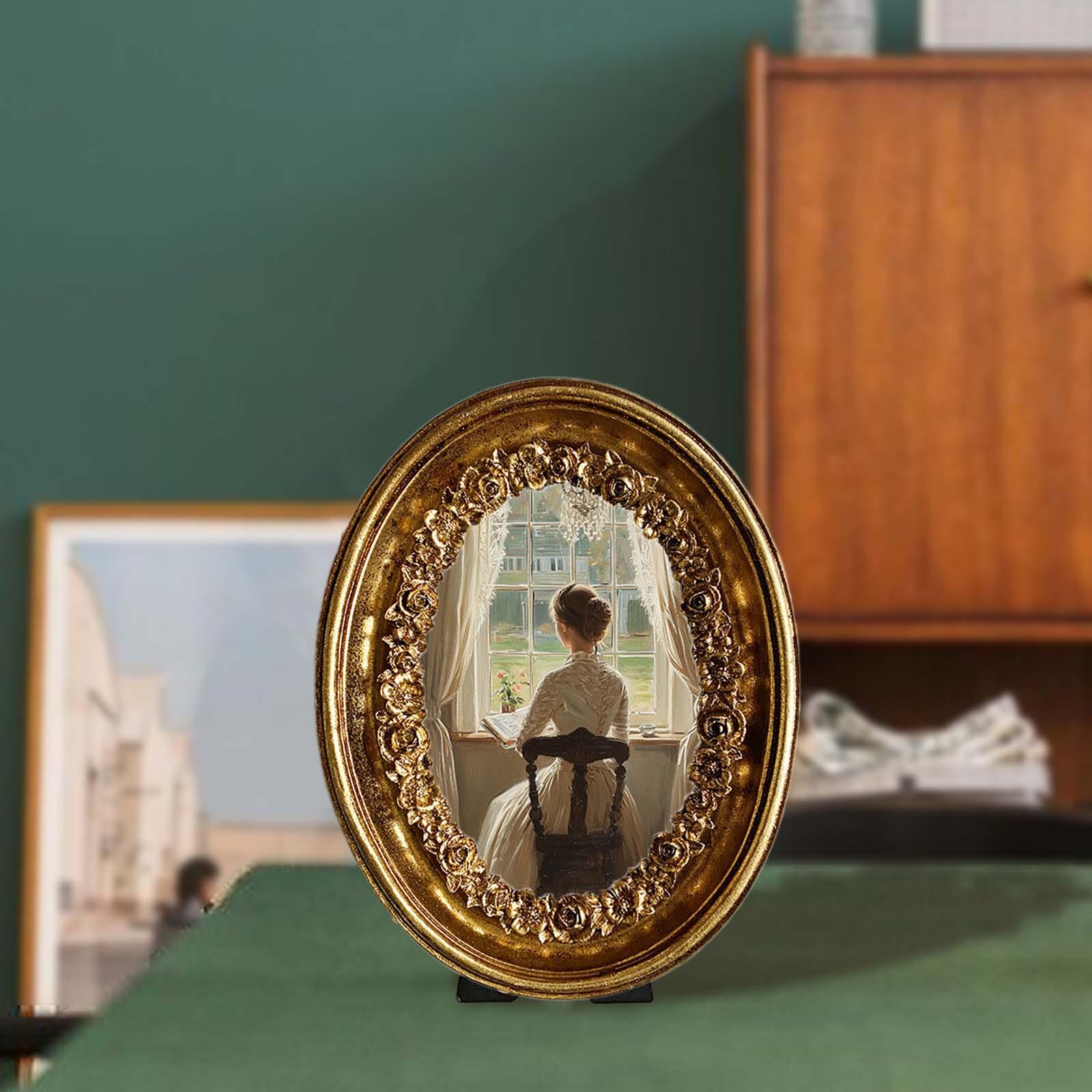 Vintage Oval Photo Frame 5.8x7 - Resin Art Studio 评论和价格