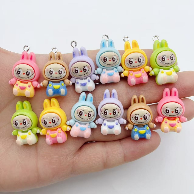 10Pcs Kawaii Rabbit Strawberry - Resin Art Pendant 评论和价格