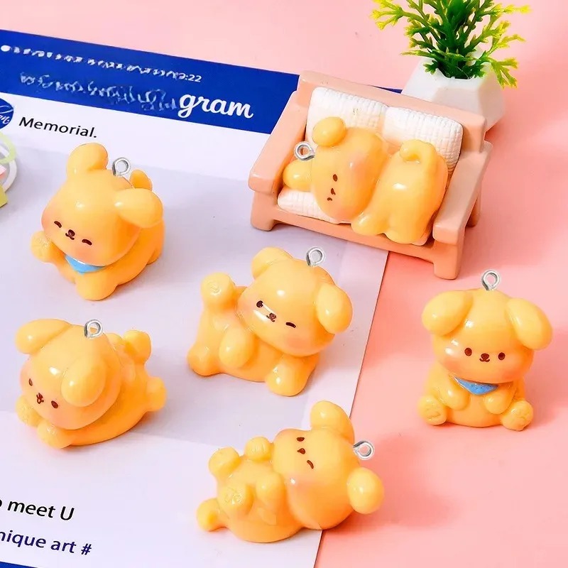 10Pcs Cute Cartoon Dog Acrylic - Resin Art Pendant 评论和价格