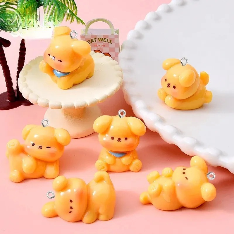 10Pcs Cute Cartoon Dog Acrylic - Resin Art Pendant 评论和价格